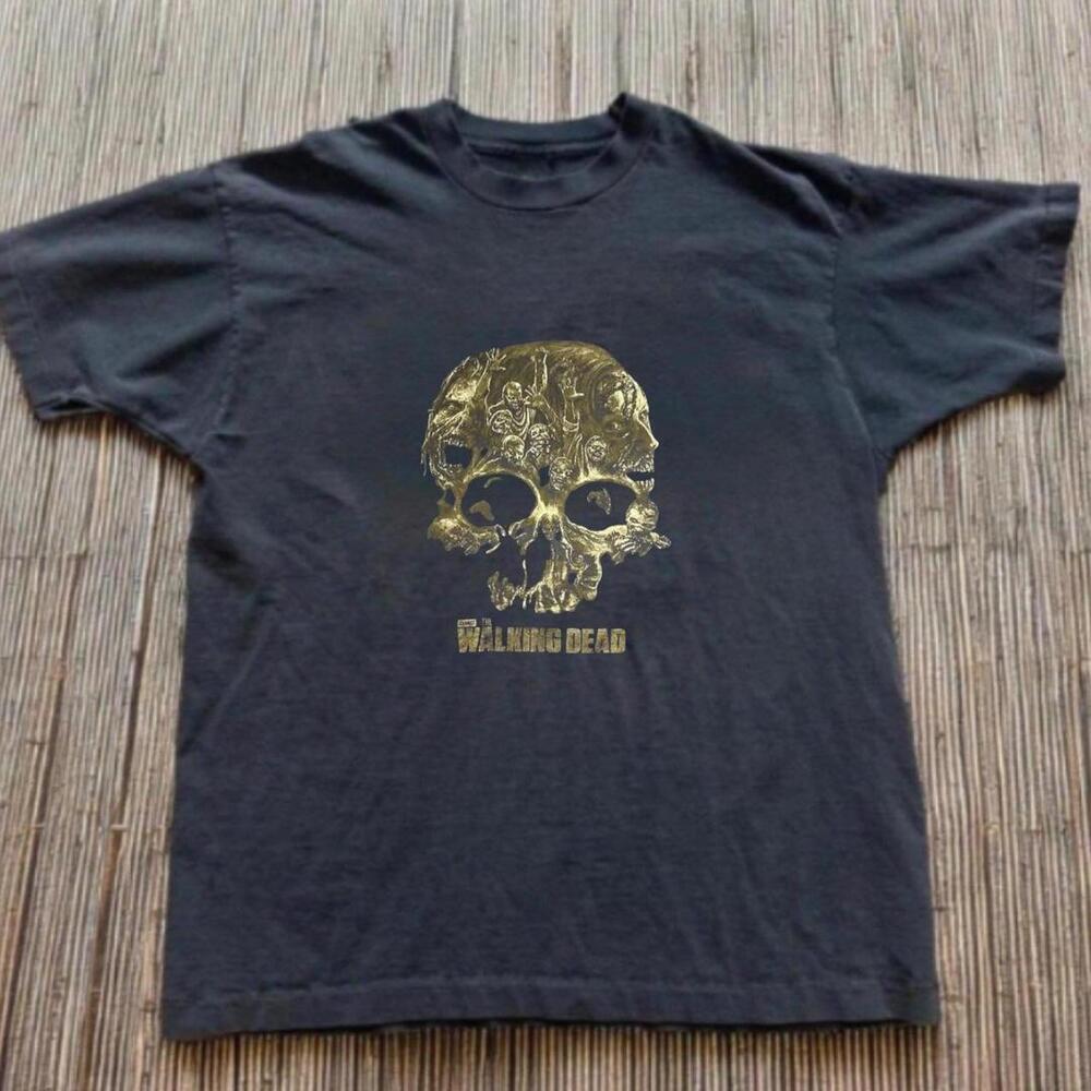 Gildan Men Black T-Shirt, The Walking Dead Black Cotton T-Shirt